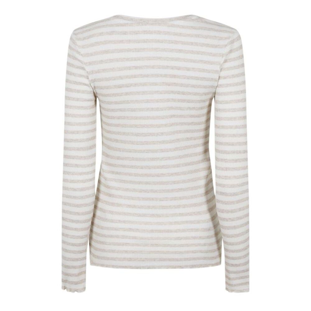 Selected Femme Womens/Ladies Striped Long-Sleeved T-Shirt / Oatmeal